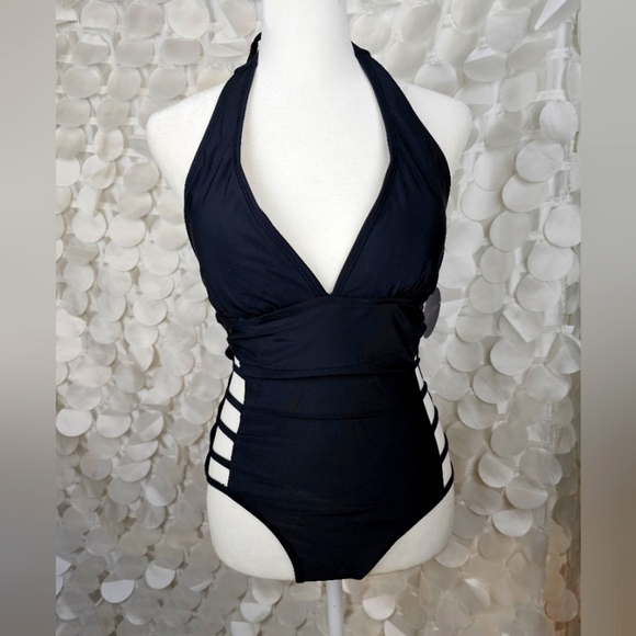Black Sexy One Piece Swimsuit - Picture 1 of 4
